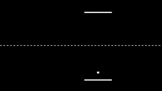 Minimalist Ping Pong Game Concept Featuring A Simple Ball Bouncing Between Two Rectangular Paddles
