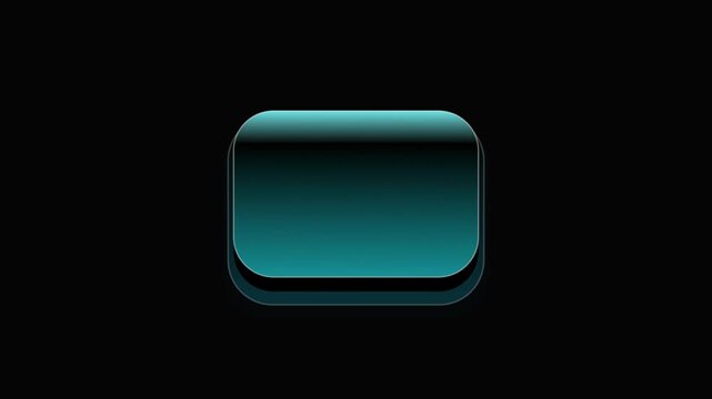 Abstract Glowing Cyan Rounded Square Button Animation.