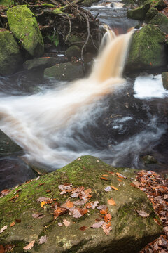 Beautiful colorful Autumn Fall landscape of Padley Gorge in Peak Distrcit England