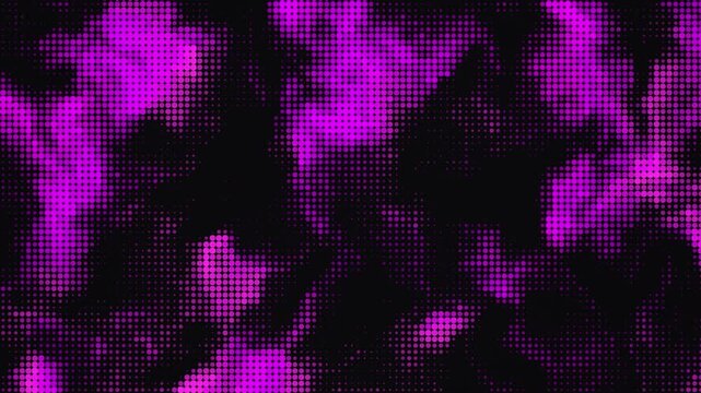 Abstract dark background with glowing purple pixelated light patterns creating a modern digital glitch technology aesthetic texture
