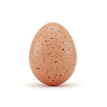 A brown speckled egg isolated on a white background