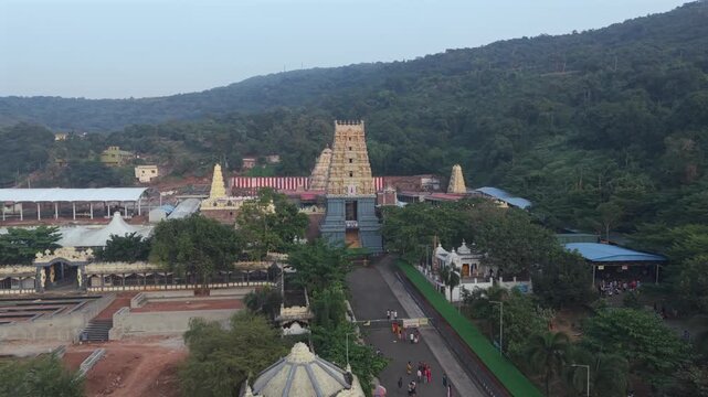Aerial View of Simhachalam Temple in Visakhapatnam, Andhra Pradesh