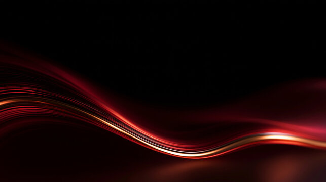 Abstract Red Glowing Wave Motion on Black Background