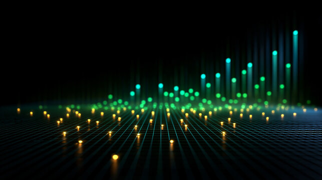 Digital Data Visualization and Financial Growth Chart Concept