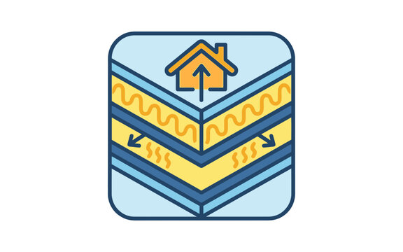 Home Thermal Insulation Cross Section Icon