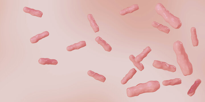 Probiotics, live good bacteria and yeasts illustration. Photo stock