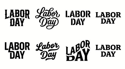 Obraz premium Labor day typography logo designs, a set of modern lettering styles for holiday branding