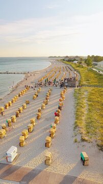 Drone flying over Fehmarn S&uuml;dstrand