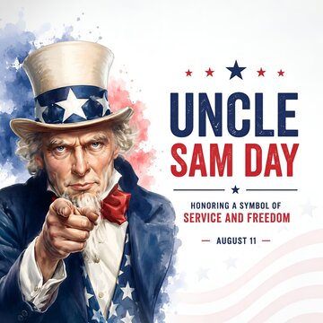 Uncle sam pointing finger celebrating service day