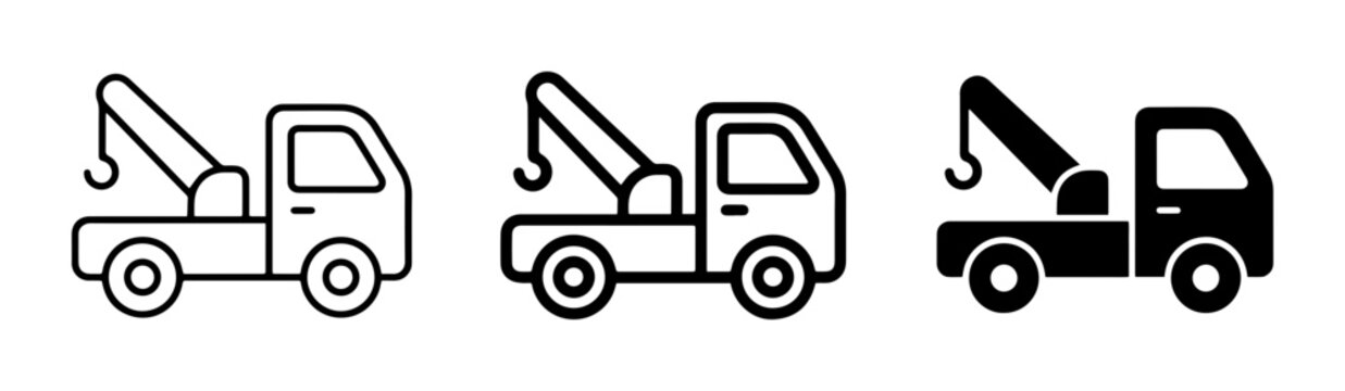 Tow Truck Icons, Vehicle Recovery Symbols, Roadside Assistance Graphics