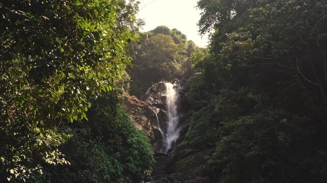 Vibhooti Falls cascading through dense forest near Yana Caves in Gokarna, Karnataka, India
