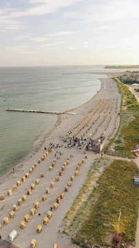 Drone flying over Fehmarn S&uuml;dstrand
