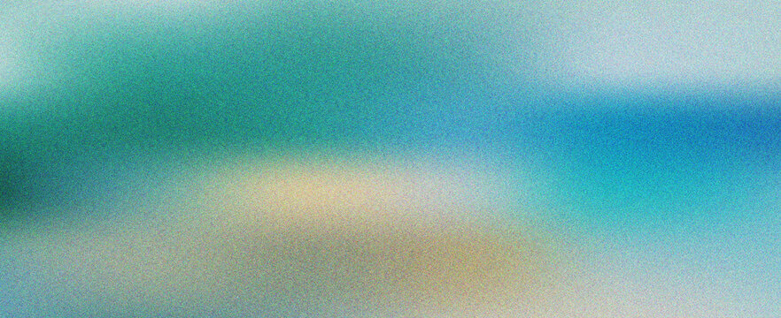 Abstract soft gradient with grainy texture featuring teal and warm beige light blend transitions