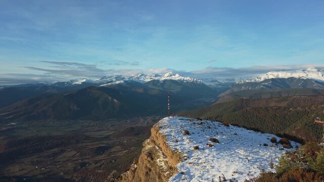Snowy Pyrenees Panorama From Mallo de Satue in Early Winter