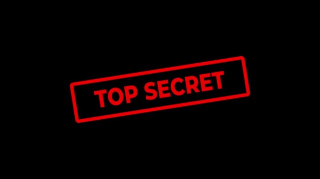 Vintage top secret file folder concept. Motion graphics of document idea on the black background. Animation of 4k video. 