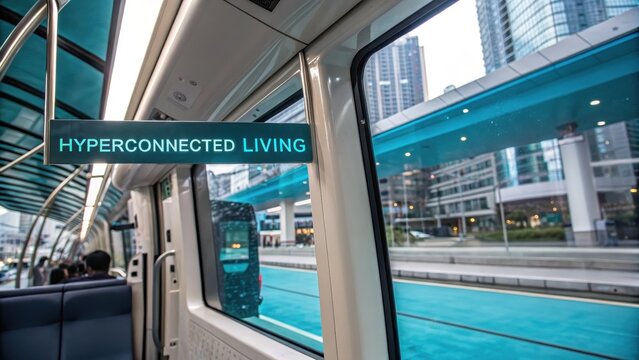 Modern Transport System Showcasing Hyperconnected Living Concept