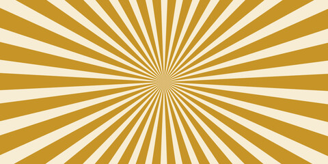 Fototapeta premium A retro sunburst pattern in golden yellow and cream creates a dynamic and visually striking background, evoking a sense of energy and vintage appeal.