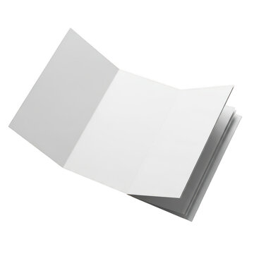 Blank tri fold brochure paper mockup isolated on transparent background