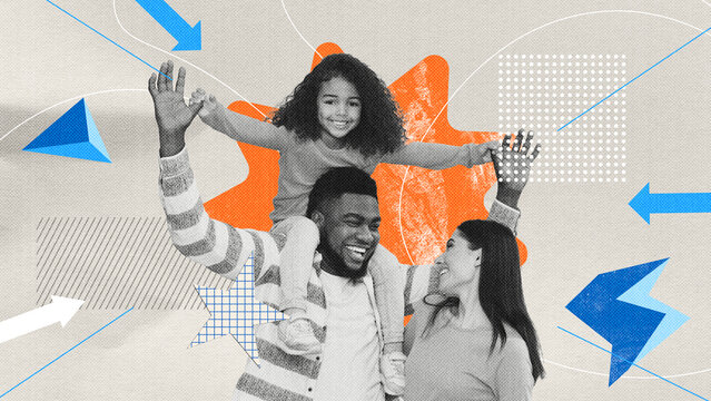 Smiling African American Father And Daughter Enjoying Quality Time At Home, Happily Playing Together While Father Holds Daughter On His Shoulders, Creating Joyful Family Moments Within Their Space.