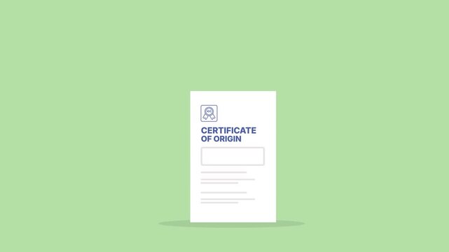 Certificate of Origin Trade Document