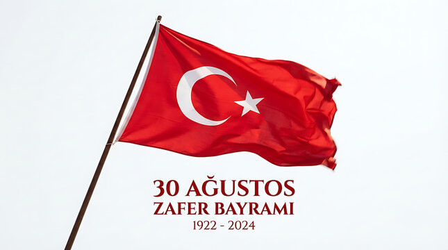 "30 AĞUSTOS" followed by "ZAFER BAYRAMI" in slightly smaller font, with "1922-2024" beneath, celebrating Turkey's Victory Day anniversary.