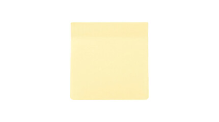 Yellow sticky note on white background, blank square adhesive paper, office stationery memo pad for reminders and planning © Graphics Stock