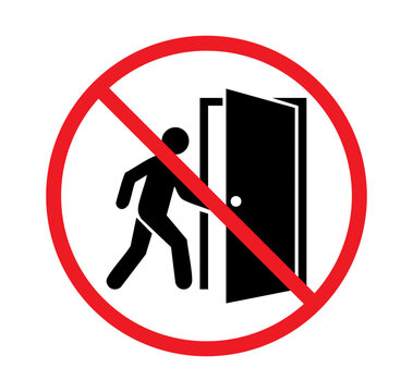 No entry prohibited access sign with a red circle and slash icon no entry