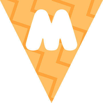 Triangular Flag Bunting Alphabet M