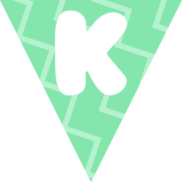 Triangular Flag Bunting Alphabet K