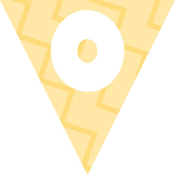 Triangular Flag Bunting Alphabet O