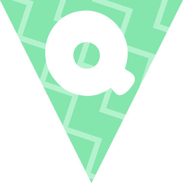Triangular Flag Bunting Alphabet Q