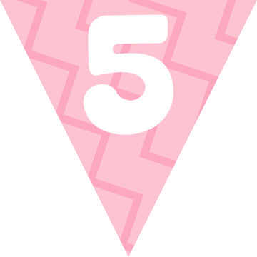 Triangular Flag Bunting Number 5