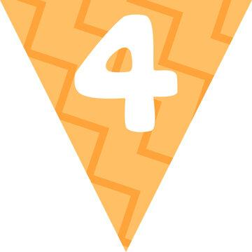Triangular Flag Bunting Number 4