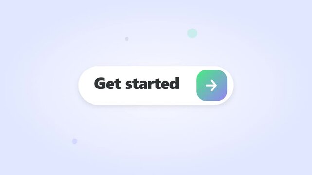 Modern Get Started Call to Action Button with Arrow Icon Animation for Web and App Interface