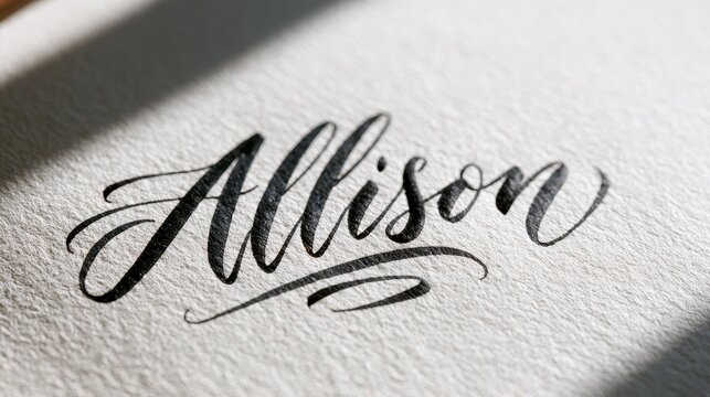 Allison in modern brush calligraphy on a clean white background