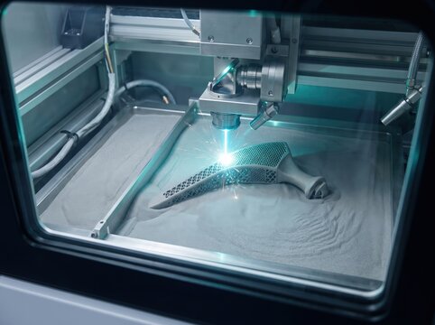 Advanced 3D Printing Technology Creating Detailed Object in Industrial Environment
