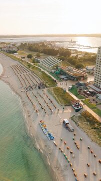 Drone flying over Fehmarn S&uuml;dstrand