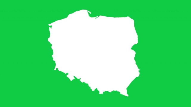Poland wiggle animation map loop green background