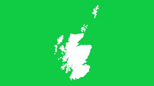 Scotland wiggle animation map loop green background