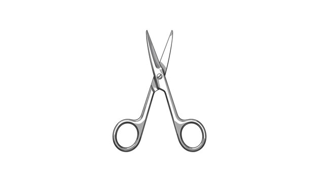 Realistic metallic surgical scissors vector icon isolated on a white background for medical clinic and healthcare laboratory operations