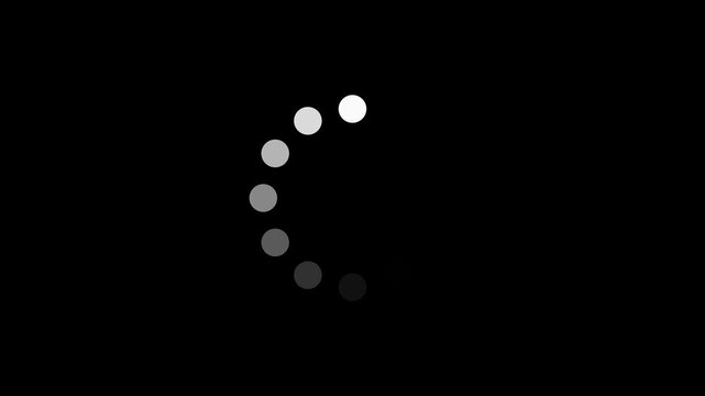Circular dots rotate clockwise on a black background