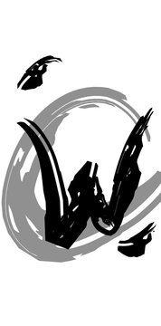 black and white letter "W"