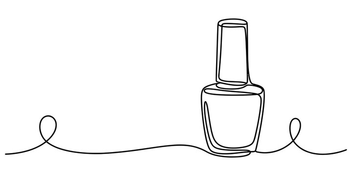 Minimalist nail polish bottle icon with ribbon Vector, illustration