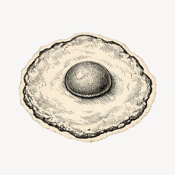 Vintage fried egg illustration