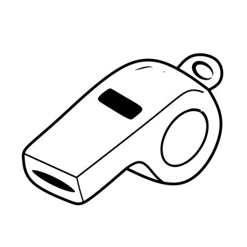Simple whistle line art illustration isolated on grey