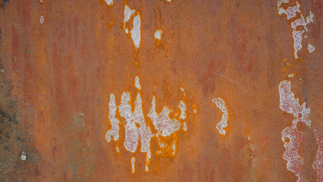 Grunge rusty orange brown metal corten steel stone background texture banner panorama..