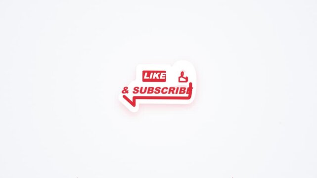 Red Thumbs Up Like and Subscribe Sticker Social Media Loop