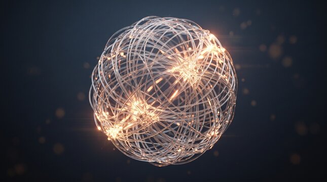 sphere 3d render abstract glowing sphere quantum core illustration futuristic globe graphic sci fi energy orb tech wireframe sphere glowing metal rings atomic structure art