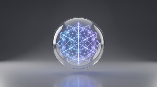 abstract art futuristic globe glowing geometric shape glass sphere digital network cybernetic design sci fi concept holographic sphere sacred geometry plexus grid tech orb