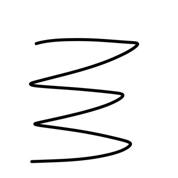 Simple hand drawn black wavy zigzag line isolated on a clean white background
